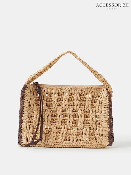 Naturlig - Accessorize vævet håndholdt taske