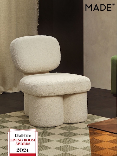 MADE.COM Ivory Boucle Thea Accent Chair in Corduroy (103813) | €442