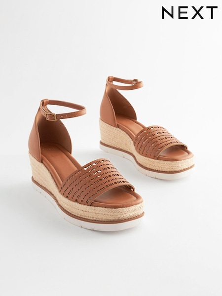 Hellbraun - Forever Comfort® Lasercut Espadrilles Wedges (103821) | 16 €