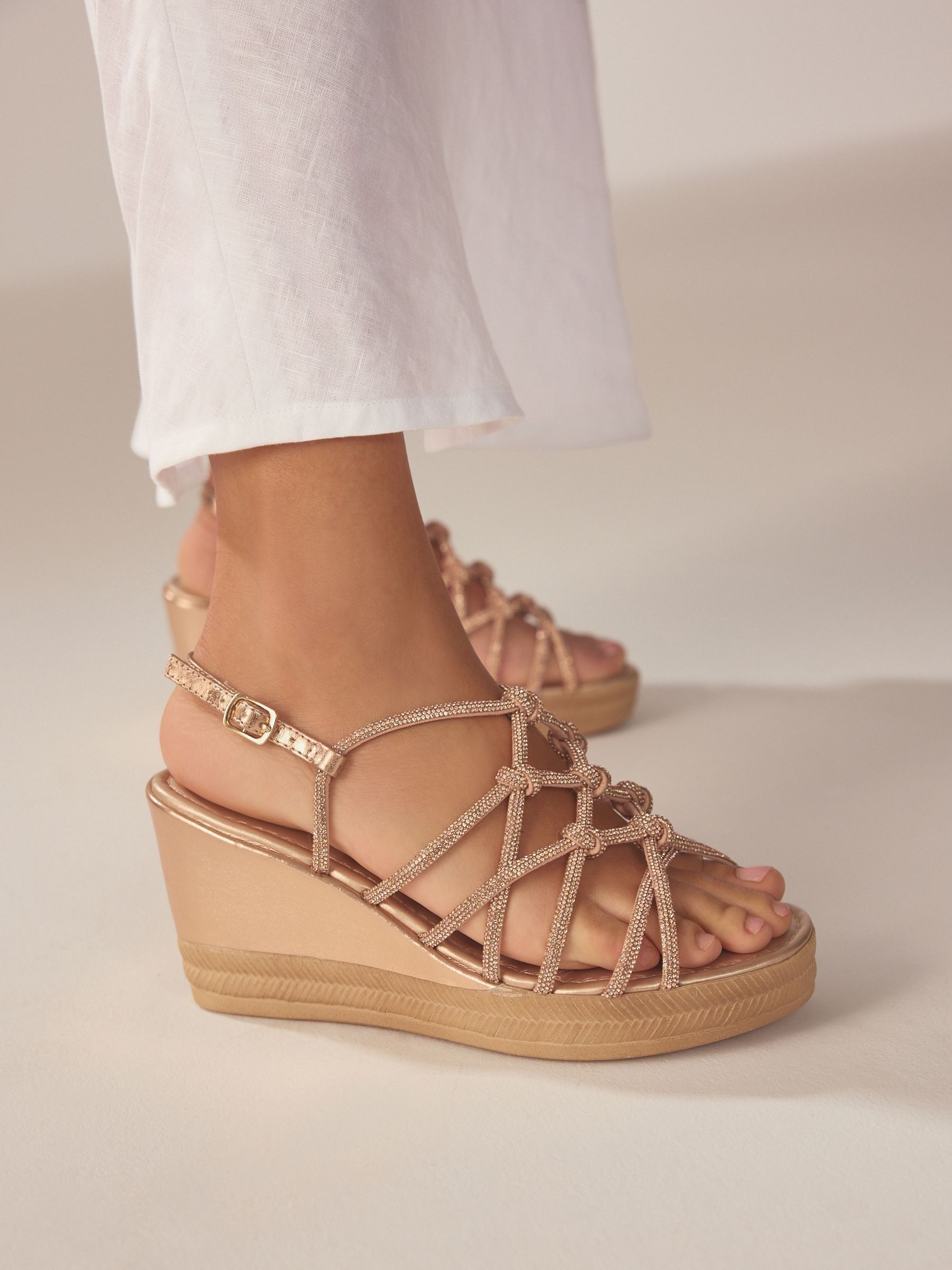 Clearance Wedge Embellished Sandals | Next Oman