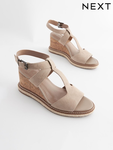 Sand Forever Comfort® Leather T Bar Wedges (103899) | €30