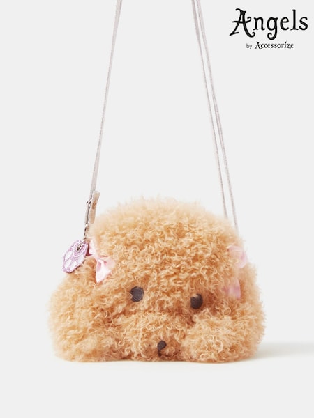 Brown - Angels By Accessorize Poodle Cross-body Bag