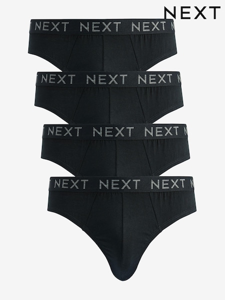 黑色 - 4 件組 - Cotton Rich Briefs (104334) | NT$760