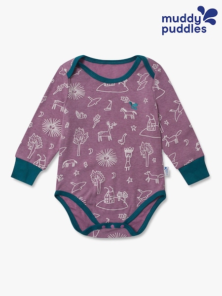 Purple - Muddy Puddles Thermal Baselayer Babygrow