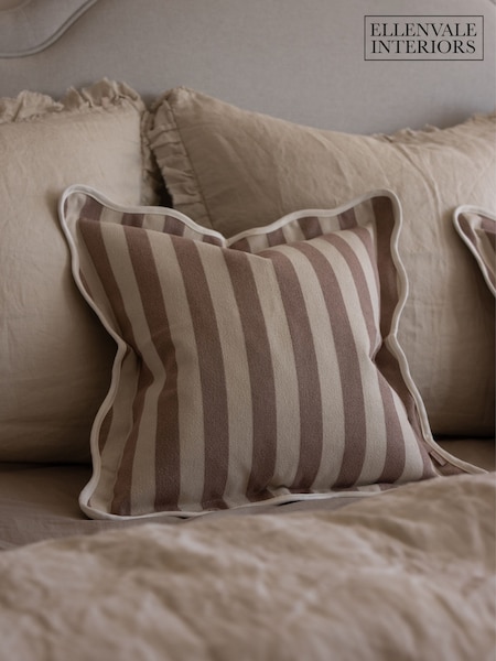 Ellenvale Interiors Striped Scalloped Edge Cushion Cover