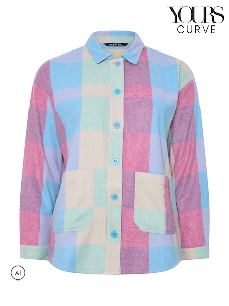 Pink - Yours Curve Check Shacket
