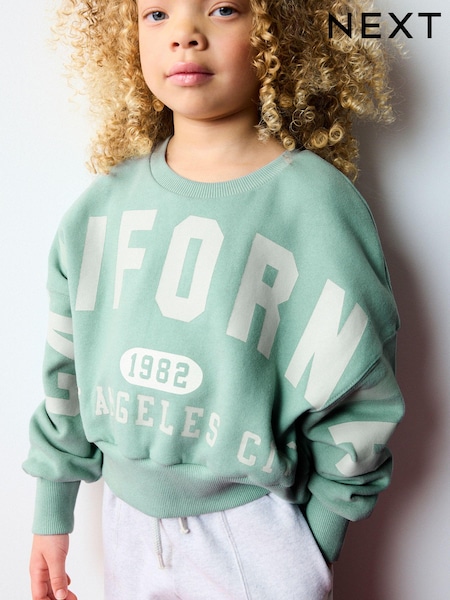 Mint Green Slogan Sweatshirt (3-16yrs) (105246) | AED42 - AED60