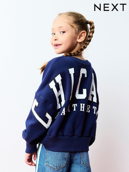 Navy Slogan Sweatshirt (3-16yrs) (105263) | AED42 - AED60