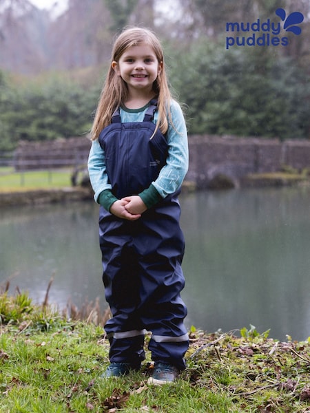 Blue - Muddy Puddles Waterproof Insulated Puddleflex Dungarees