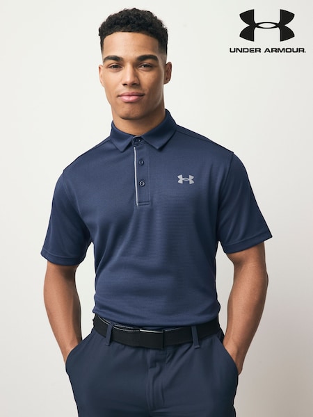 Under Armour Navy/Grey Golf Tech Polo Shirt (105524) | 188 QAR