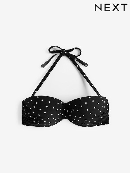 Schwarz gepunktet - Shape and Tummy Control Bikini Top (105810) | 10 €