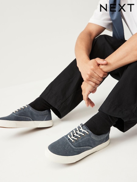 Mornarsko modra - Washed Textile Trainers (106035) | € 18