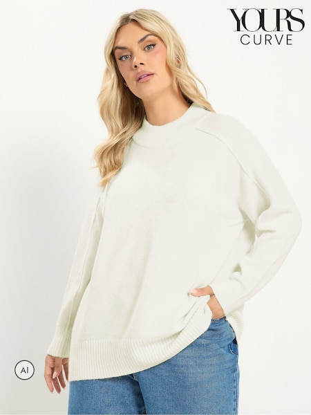 Cream - Yours Curve Turtle Neck Jumper