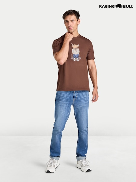 Коричневый - Regular Raging Bull Farmer Bully T-shirt