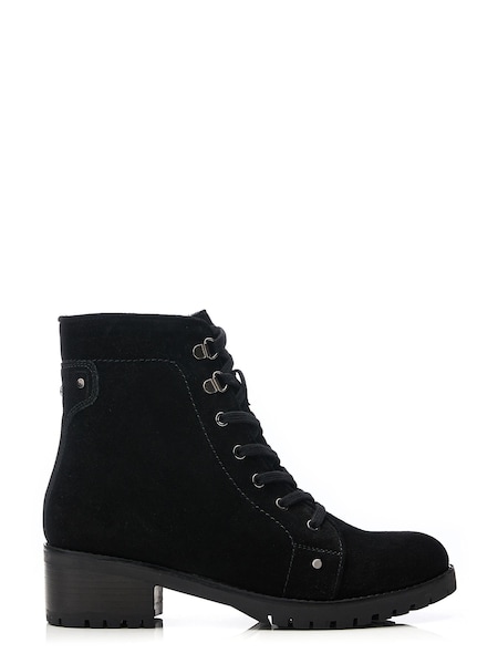 Moda in Pelle Batilda Cleated Lace up Hiker Black Boots (106120) | €79