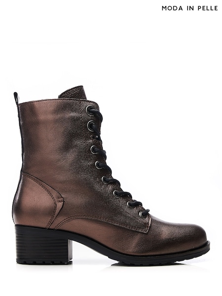 Bronce - Moda in Pelle BEZZIE LACE UP LEATHER ANKLE BOOT (106156) | 197 €
