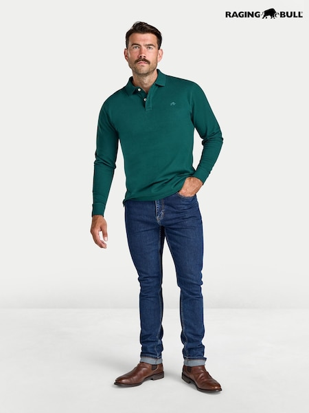 Green - Regular Raging Bull L/s Classic Pique Polo Shirt