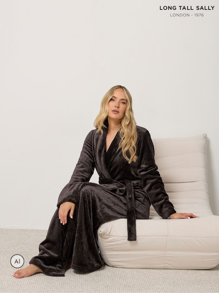 Brown - Long Tall Sally Super Luxe Maxi Dressing Gown