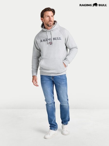 Grey - Regular Raging Bull Hooded Signature Sweat Top