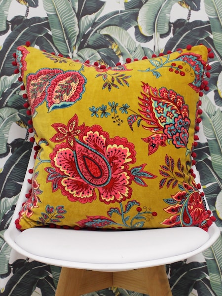 Riva Paoletti Lemon Curry Malisa Paisley Pattern Polyester Filled Cushion (106689) | €32
