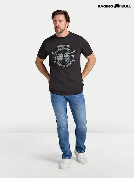 Qara - Regular Raging Bull Ruck & Maul Distress Printed T-shirt
