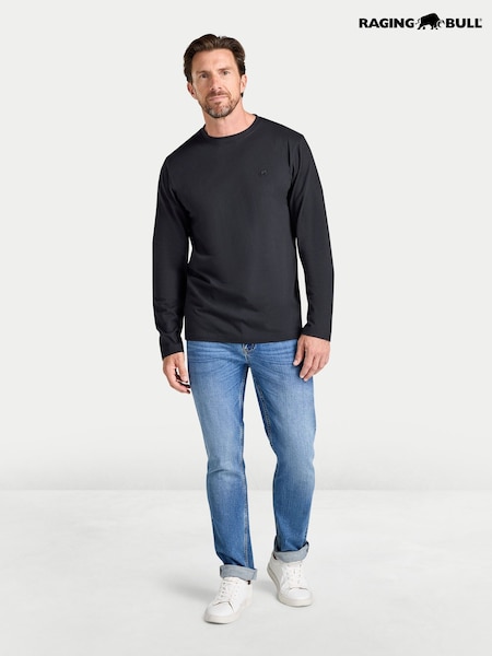 Melns - Regular Raging Bull Classic L/s T-shirt