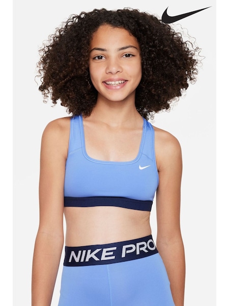 Albastru - Nike Dri-FIT Swoosh Suport Bra (107386) | 95 LEI