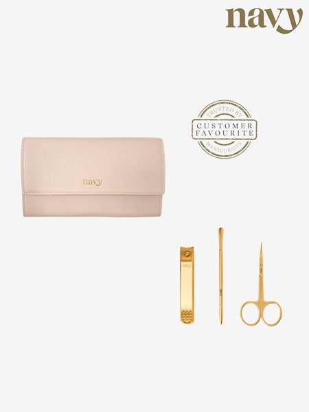 Natural - Navy Essential Travel Manicure Kit Worth Over £140