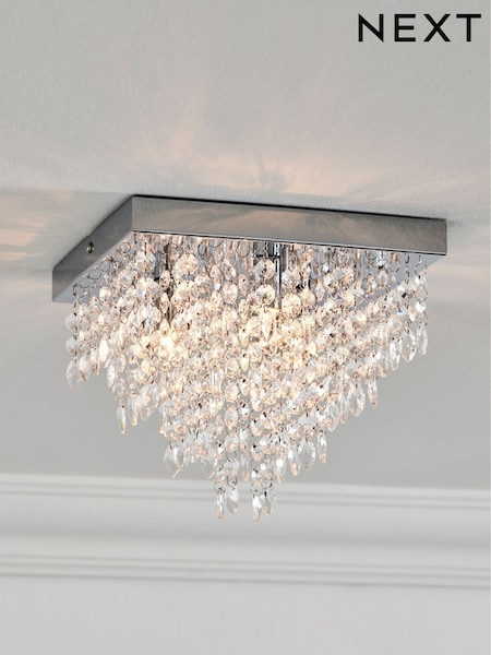 Chrome Elena 3 Light Flush Ceiling Light (109088) | €72