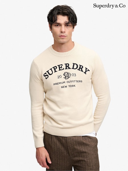 Grey - Regular Superdry Applique Graphic Jumper