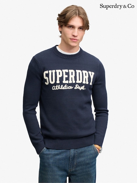 Azul - Regular Superdry Applique Graphic Jumper