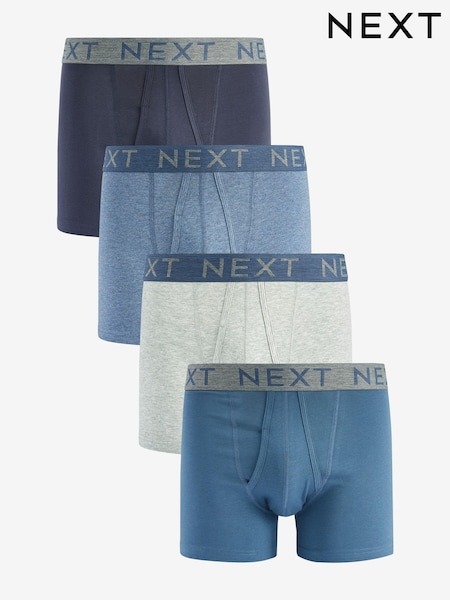 Blue 4 pack A-Front Cotton Rich Boxers (109409) | $44