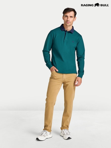 Green - Regular Raging Bull Classic Rugby Shirt