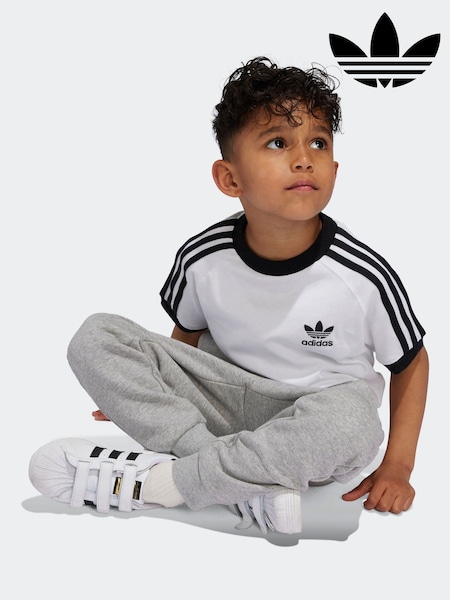 adidas Originals White Adicolor Trefoil 100% Cotton Kids T-Shirt (110357) | €24