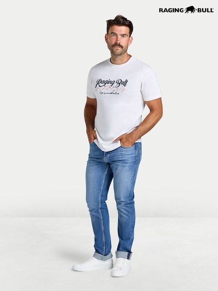 Alb - Regular Raging Bull Embroidered Mountains T-shirt