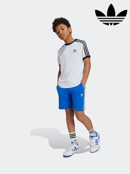 أبيض - Adidas Kids Originals 3-stripes 100% Cotton T-shirt (110646) | ‏99 ر.ق.