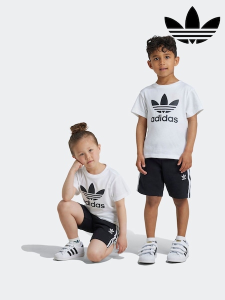 adidas Originals Black Adicolor Shorts T-Shirt Set (110723) | SGD 68