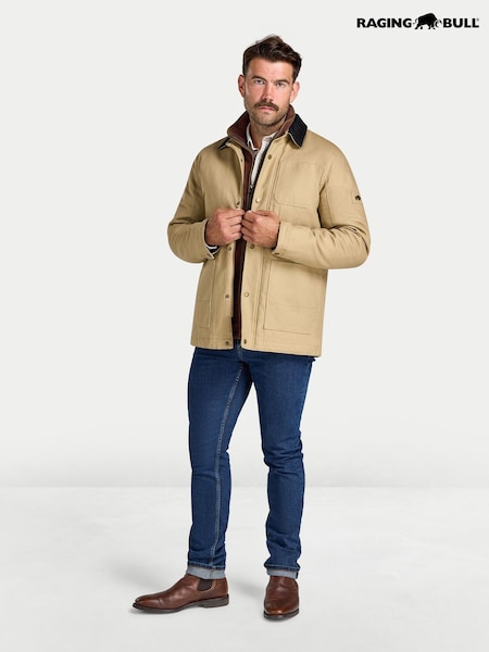 Natural - Regular Raging Bull Wadded Canvas Jacket