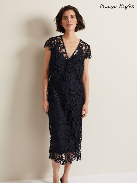 Phase Eight Blue Meghan Lace Double Layer Dress (110881) | €114