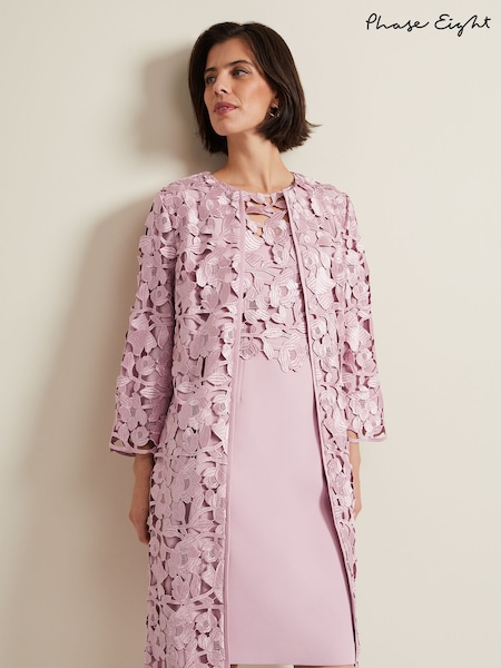 Phase Eight Pink Tallula Lace Coat (110886) | €114