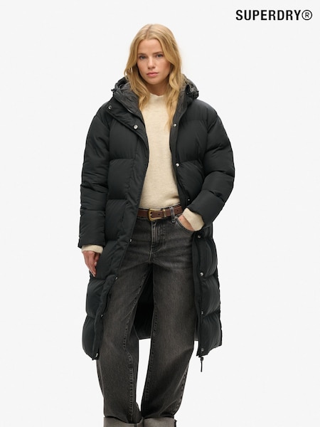 Superdry Black Studios Longline Duvet Padded Coat (110910) | ₪729