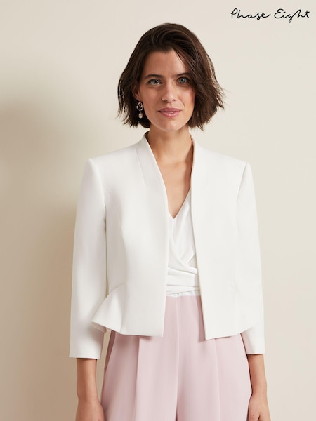 Phase Eight White Peplum Daisy Jacket (111068) | €118