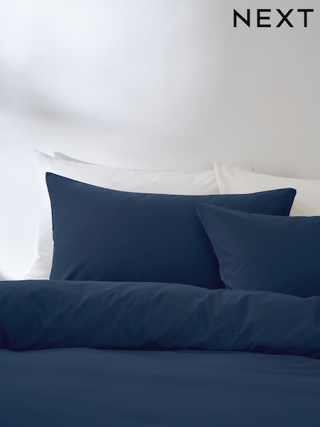 Set of 2 Navy Blue Non Iron Simply Soft Pillowcases (111106) | €6