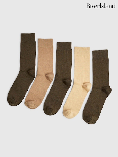 ירוק - Regular River Island Tube Socks 5 Pack