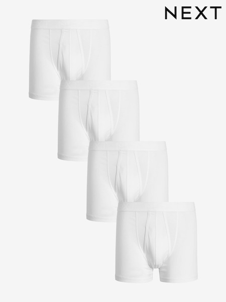 أبيض - حزمة 4 قطع - A-Front Cotton Rich Boxers (111556) | ‏96 د.إ.‏