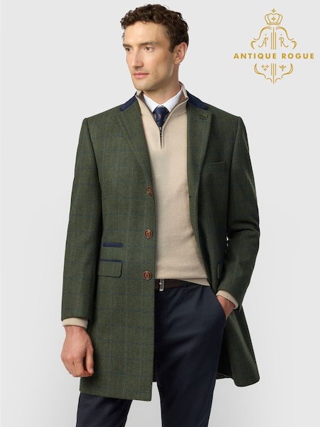 Grey - Regular Antique Rogue Colt Green Heritage Overcoat