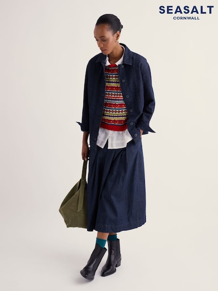 Μπλε - Seasalt Cornwall Croplands Denim Jacket
