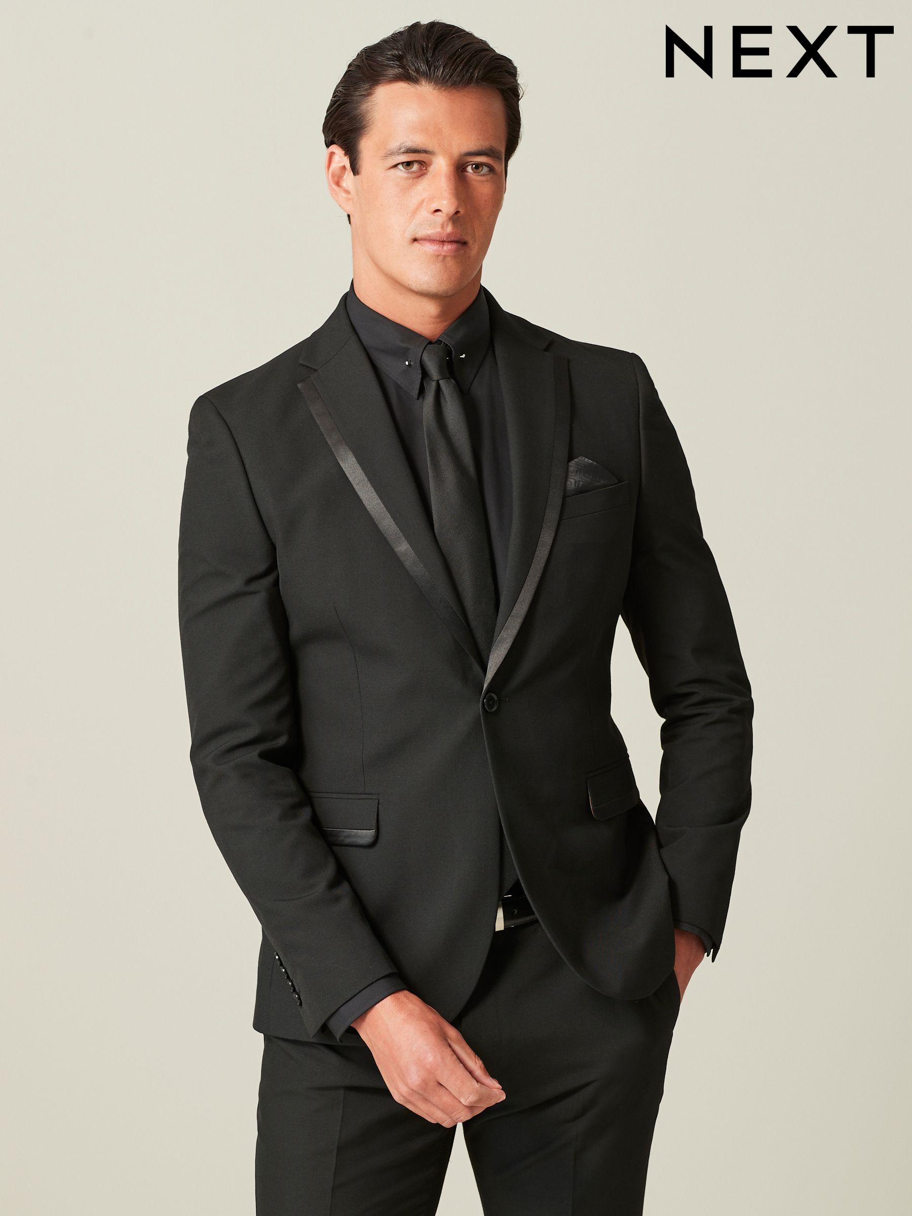 Men s Black Skinny Tuxedo Prom Suits Next Estonia