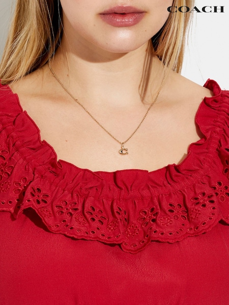 Gold Tone - Coach Signature C Starter Necklace