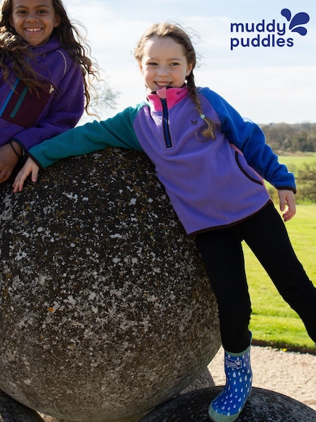 Violet - Muddy Puddles Polar Fleece cu jumătate de fermoar